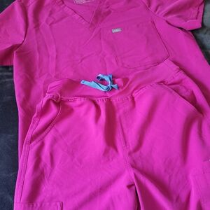 Figs Raspberry Sorbet Scrub Set XL/M